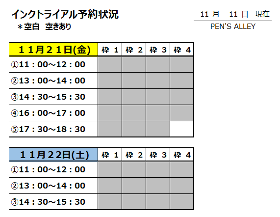 インクトライアルイベント
